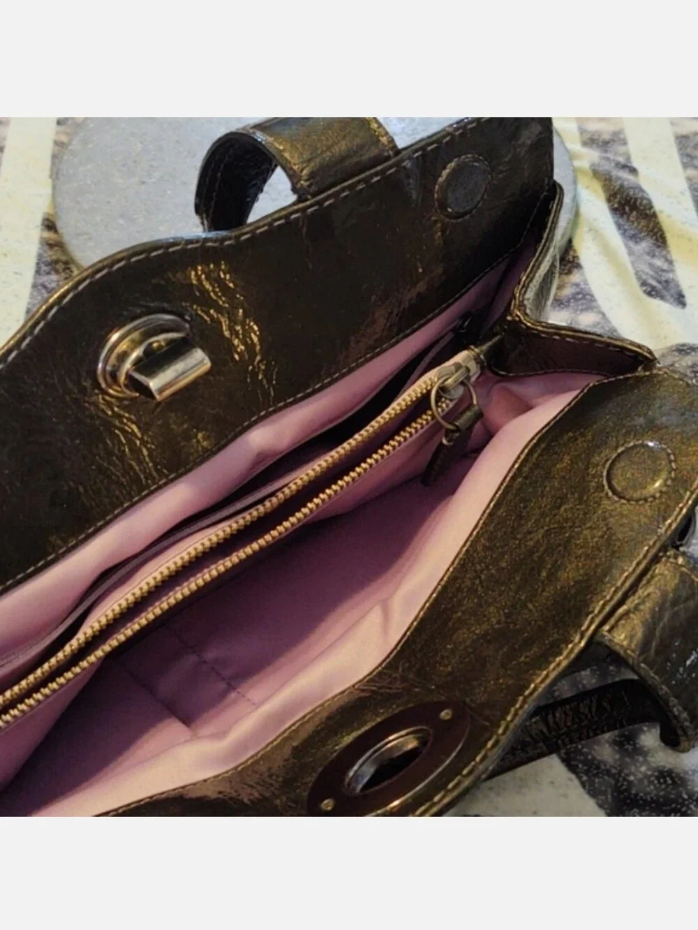 COACH Garnet Patent Leather Gunmetal